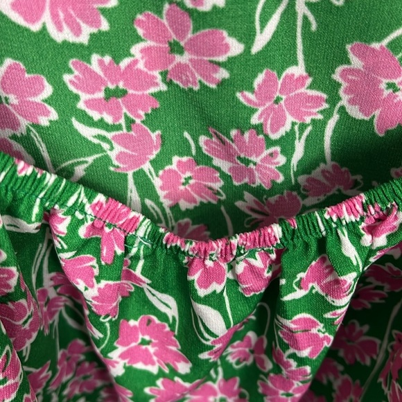 Timing Womens MIdi Dress XL Green Pink Floral Adj Straps Hi-Lo Hemline Open Back - Picture 9 of 14